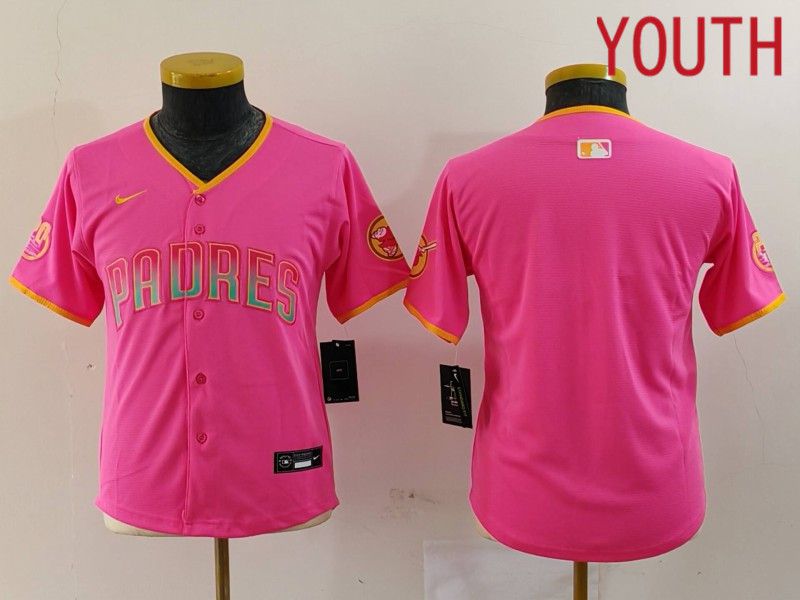 Youth San Diego Padres Blank Pink Joint Name 2024 Nike MLB Jersey style 8